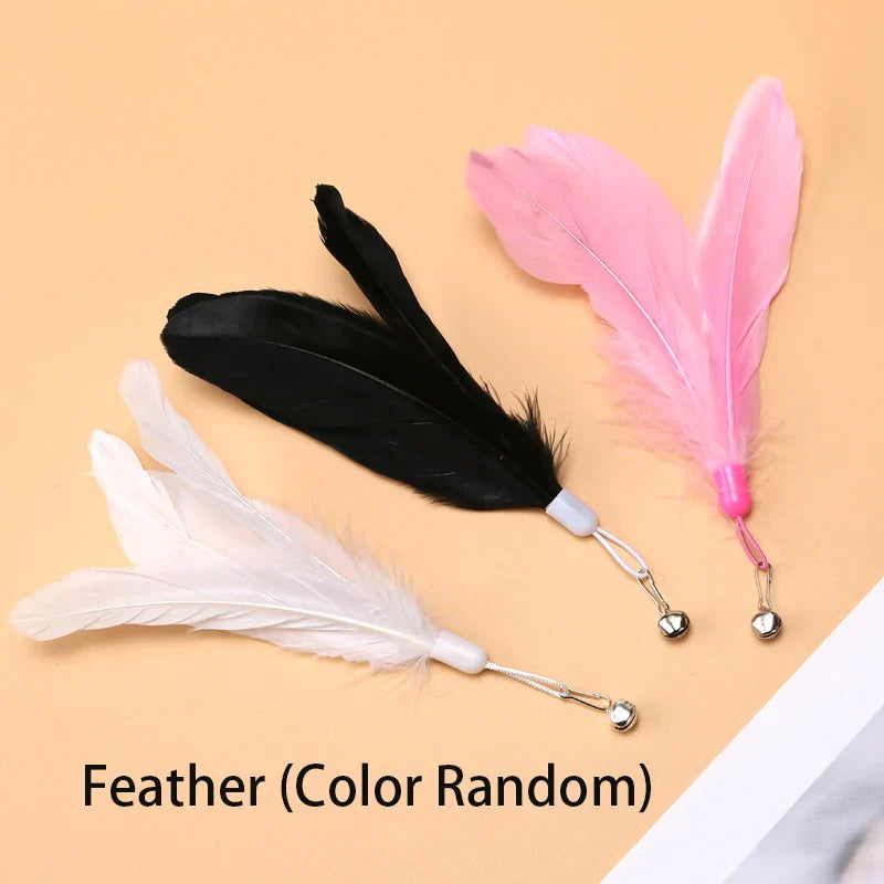 Interactive Handfree Cat Toy – Feather Teaser Wand with Suction Cup for Kitten Play