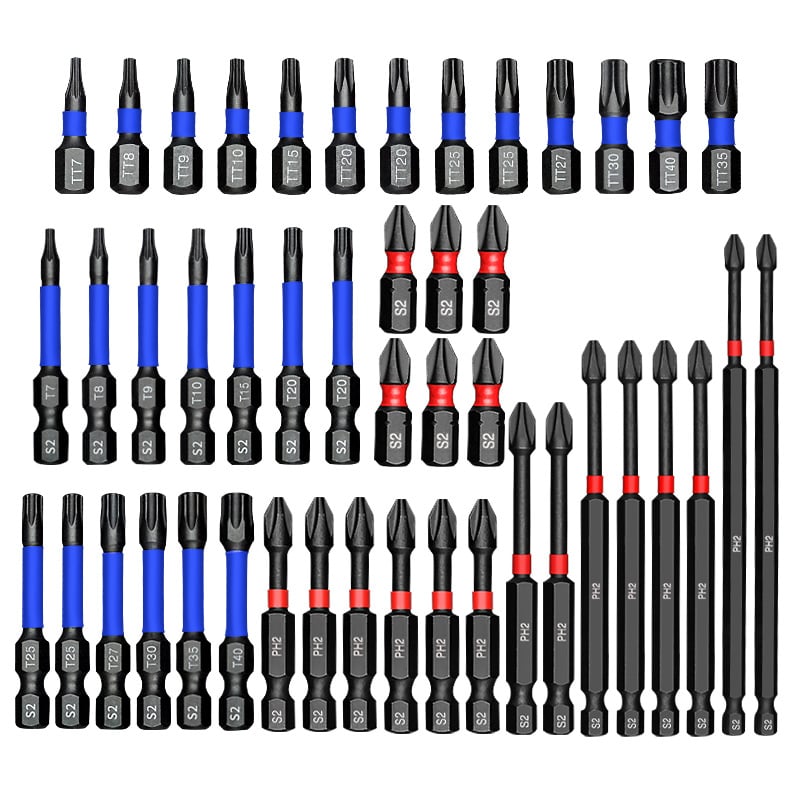 🔥46-Piece Magnetic Impact Screwdriver Bit Set (Only screwdriver tips parts, without tools)
