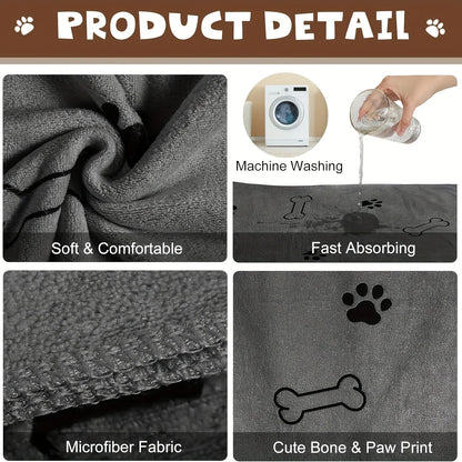 Quick-Drying Microfiber Dog Towel – Absorbent Bath Towel for Dogs and Cats