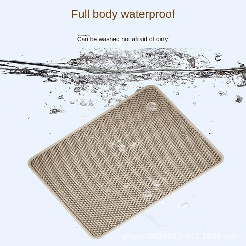 Large Waterproof Cat Litter Mat – Double Layer EVA Non-Slip Pet Litter Box Mat