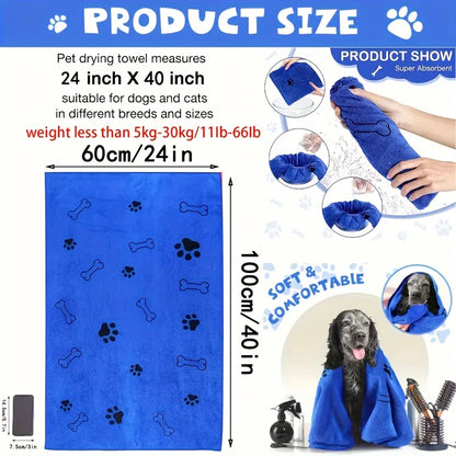 Quick-Drying Microfiber Dog Towel – Absorbent Bath Towel for Dogs and Cats