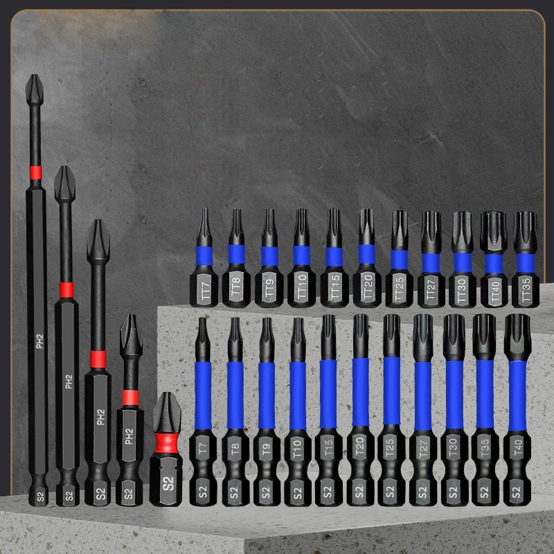 🔥46-Piece Magnetic Impact Screwdriver Bit Set (Only screwdriver tips parts, without tools)