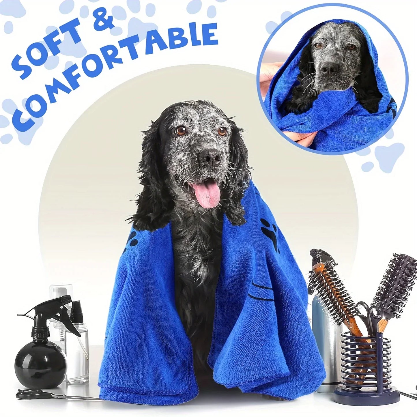 Quick-Drying Microfiber Dog Towel – Absorbent Bath Towel for Dogs and Cats