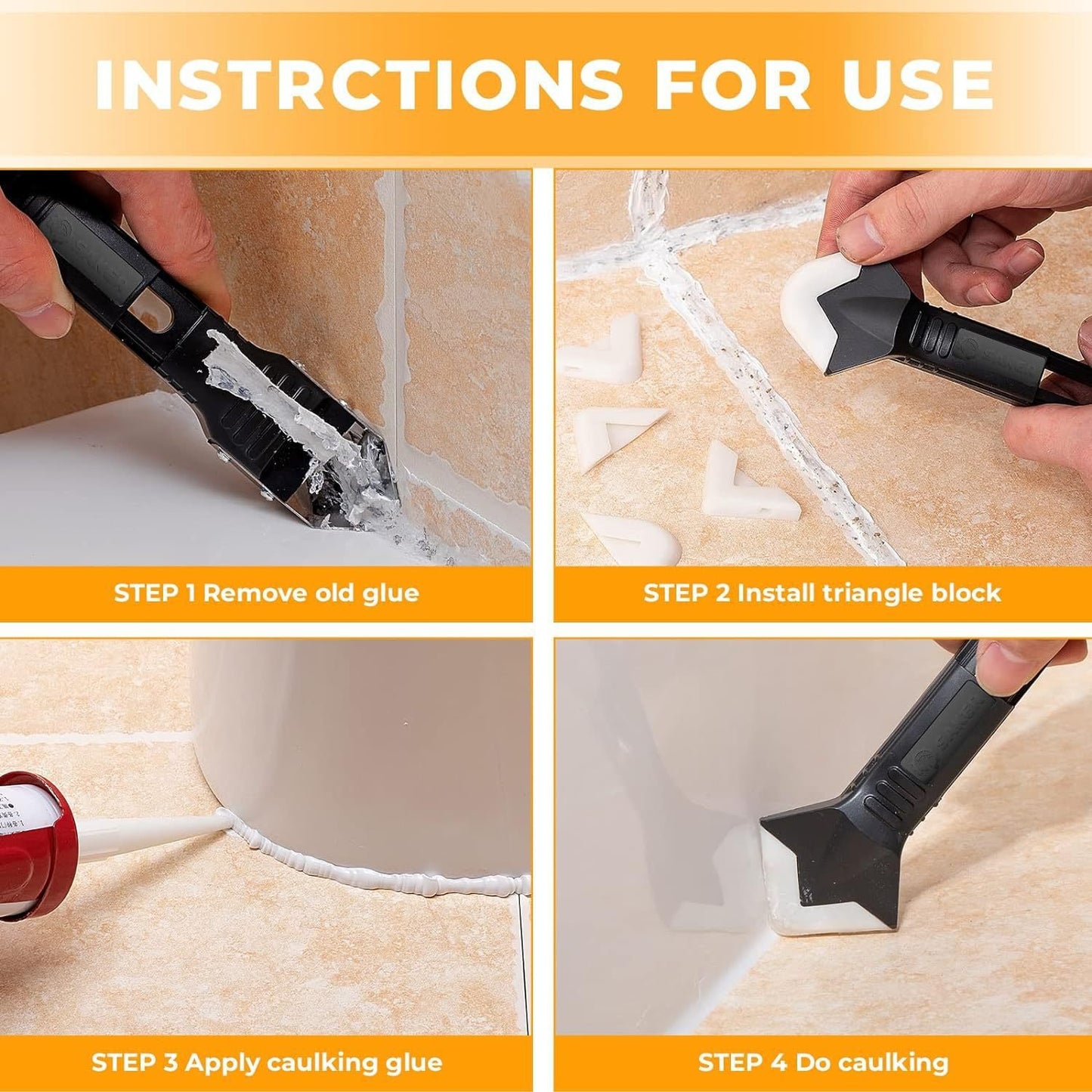 9Pcs 3 in 1 Silicone Caulking Tools