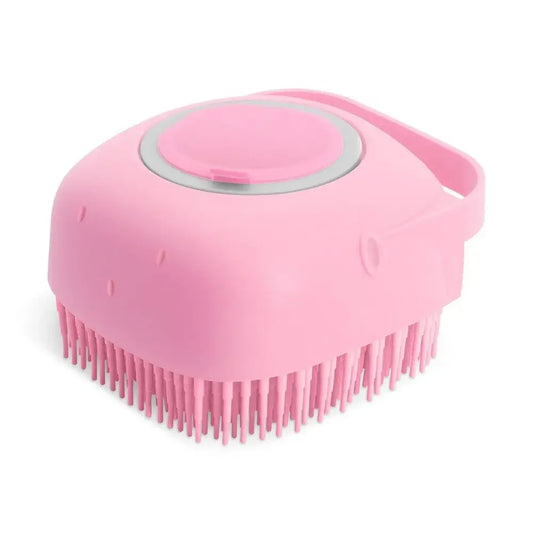 Pet Shampoo Brush with Dispenser – 2-in-1 Silicone Bath & Grooming Comb for Dogs and Cats
