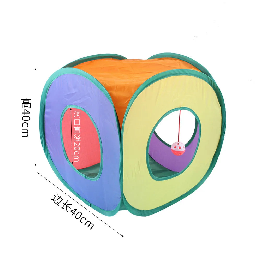 Cat Tunnel Pet Tube Collapsible Play Toy Indoor Outdoor Kitty Puppy Toys for Puzzle Exercising Training