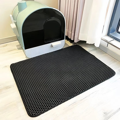 Large Waterproof Cat Litter Mat – Double Layer EVA Non-Slip Pet Litter Box Mat