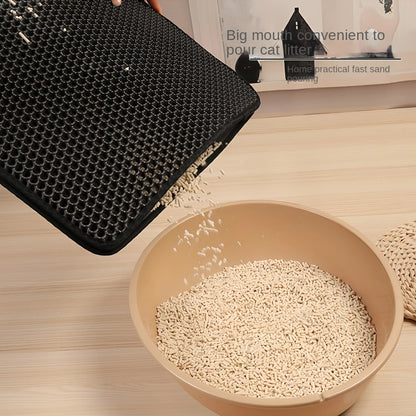 Large Waterproof Cat Litter Mat – Double Layer EVA Non-Slip Pet Litter Box Mat