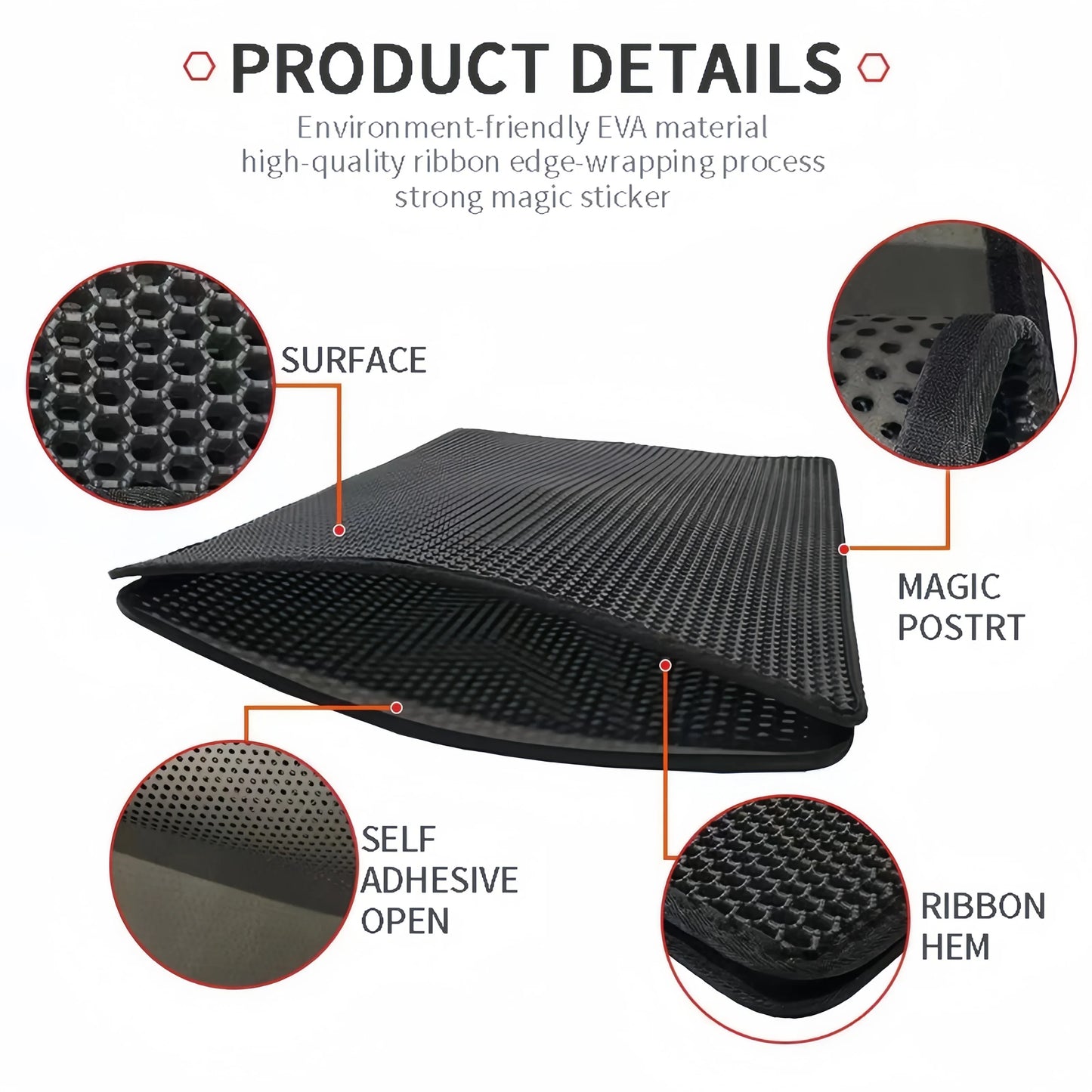 Large Waterproof Cat Litter Mat – Double Layer EVA Non-Slip Pet Litter Box Mat